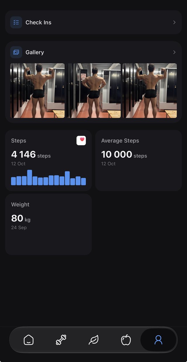Progress tracking in the app